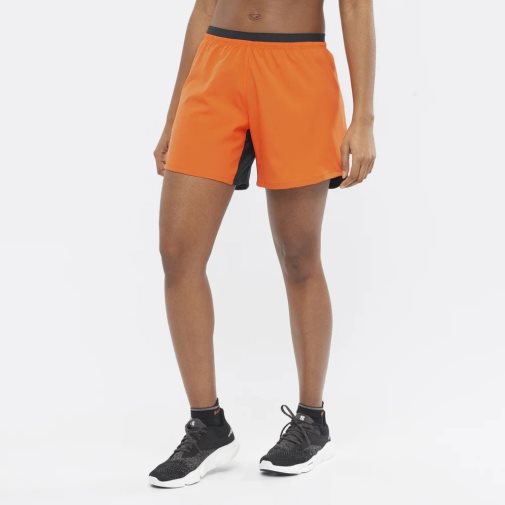 Shorts De Corrida Salomon Cross 5'' Feminino Laranja | PT G63980